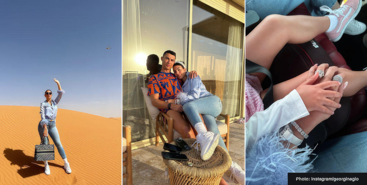 Cristiano Ronaldo's girlfriend Georgina Rodriguez dazzles as she takes kids on desert trip