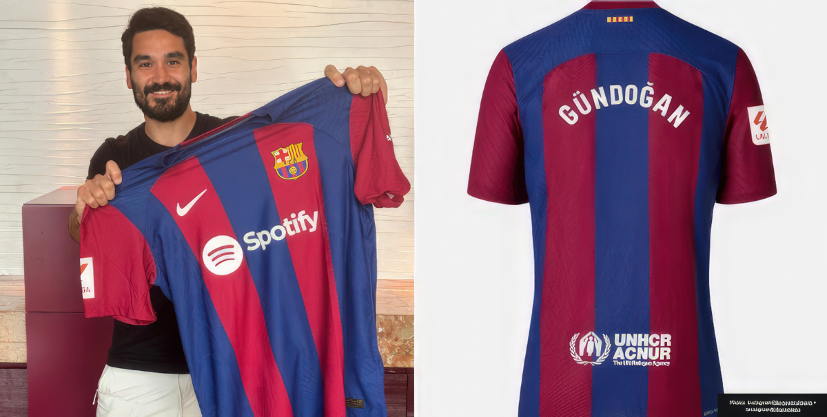 What shirt number is Ilkay Gündogan wearing at FC Barcelona?