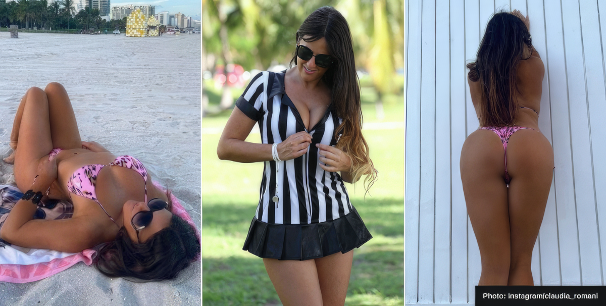 World's sexiest referee Claudia Romani strips down on the beach