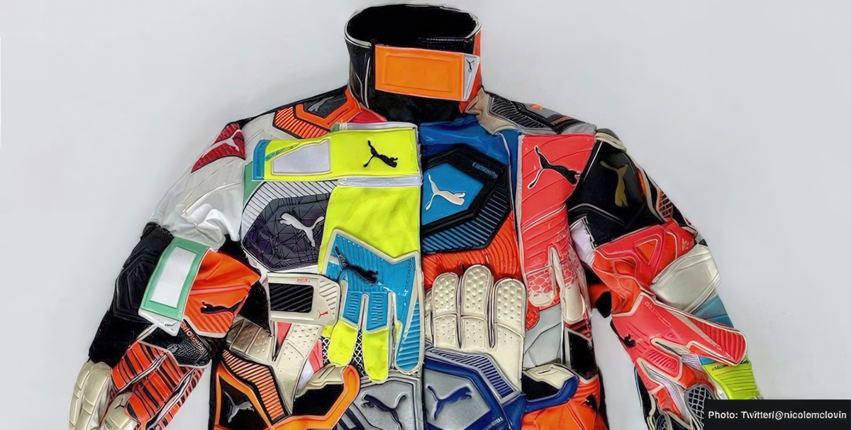 Nicole McLaughlin creates a jacket designed in goalkeeper gloves for PUMA
